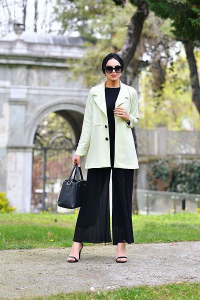 Moda İncir Παντελόνι σιφόν πλισέ