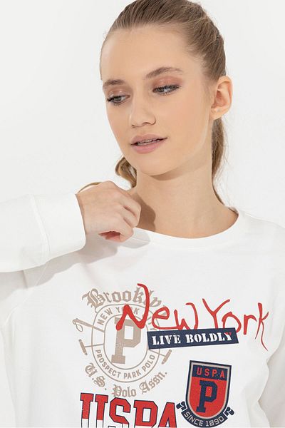 U.S. Polo Assn. Γυναικείο λευκό φούτερ