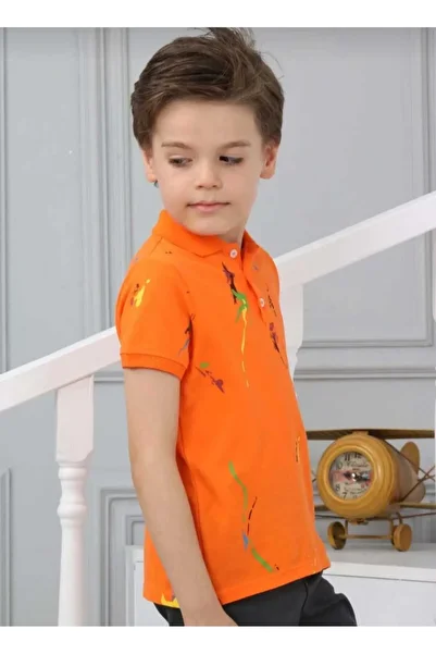 DEMOİSELLE Tricou cu gât polo pentru băiat - Potrivire relaxată