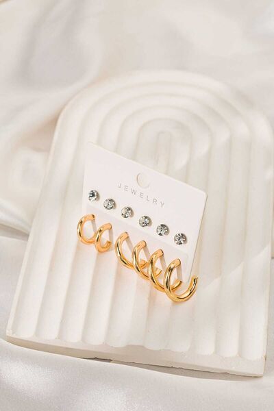 MRK Set of 12 Multiple Stones and Hoop Earrings