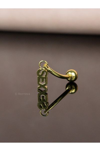 MORNEVA Steel Belly Written Navel Piercing