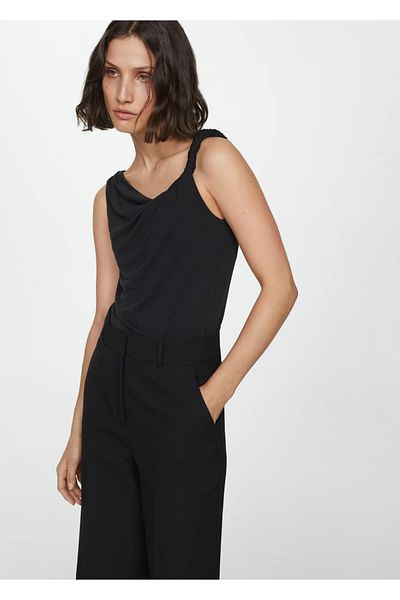 MANGO Woman Blouse with Drape Detail