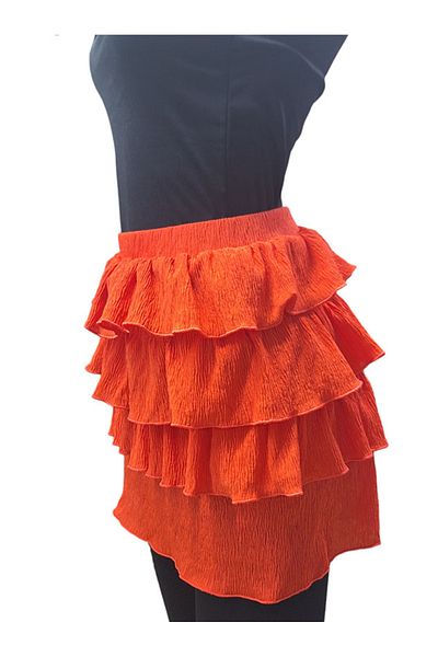 AŞAR MODA TEKSTİL Fusta de dama plisata cu volane - Model de baza