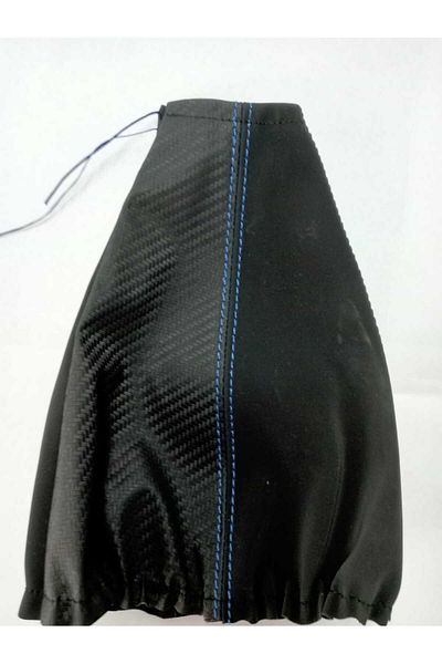 özgüven oto giyim Blue Carbon Alkantre Gear Shift Gaiter - Universal Stitched