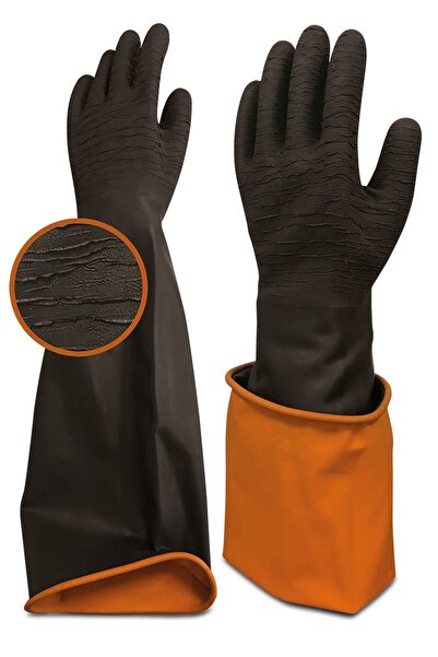 Beybi Korun Tırtıklı 60 Cm Uzun Siyah Iş Eldiveni