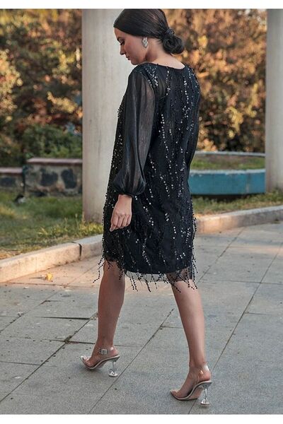 ADASTYLE Чорна сукня великого розміру, вечірня сукня, сукня в стилі сарафан, для особливих випадків, трендова