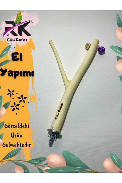 Ciko Kafes Bell Bird Perch - With 2 Forks