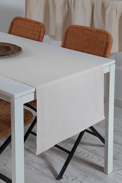 cotton maison Natural Runner Απλό Βαμβακερό Λινό Αυθεντικό 50x150 εκ
