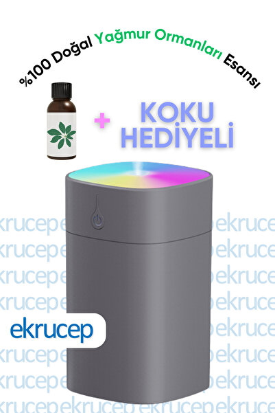 Ekru Cep 400ml Hava Nemlendirici Buhar Makinesi ve Aroma Difüzörü + Yağmur Or...