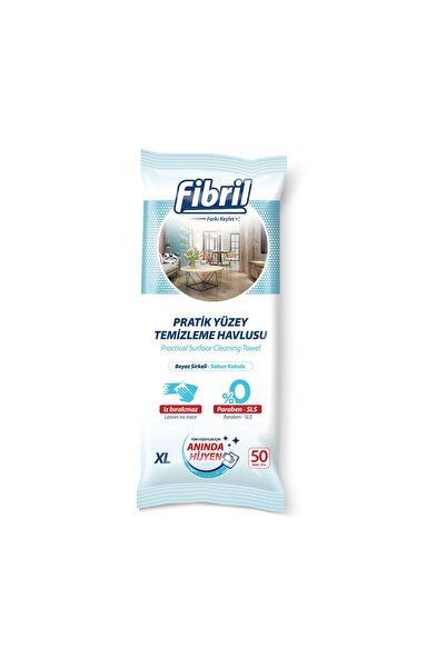 Fibril Pratik Yüzey Temizlik Havlusu Beyaz Sirkeli Sabun Kokulu 24 X 50 (1200...