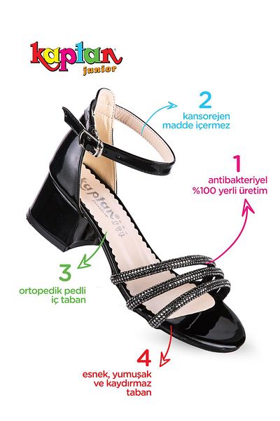 KAPTAN JUNIOR Pantofi de seara pentru fete cu toc Pssk 403