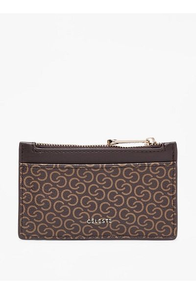 Celeste Monogram Print Cardholder with Zip Closure