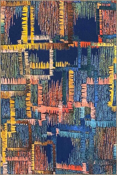 Rugs Modern Halı سجادة قاعدة منسوجة منقوشة ذات طابع هندسي ملون وسجادة قابلة ل...