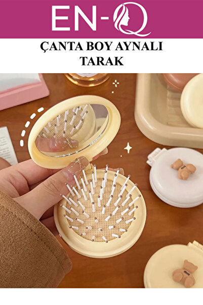 ENQ Sevimli Katlanır Çanta Boy Aynalı Tarak