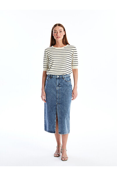 LC Waikiki LCW karcsúsított női farmer szoknya