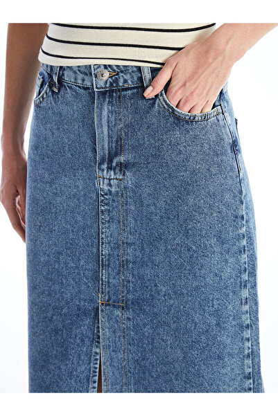 LC Waikiki LCW karcsúsított női farmer szoknya