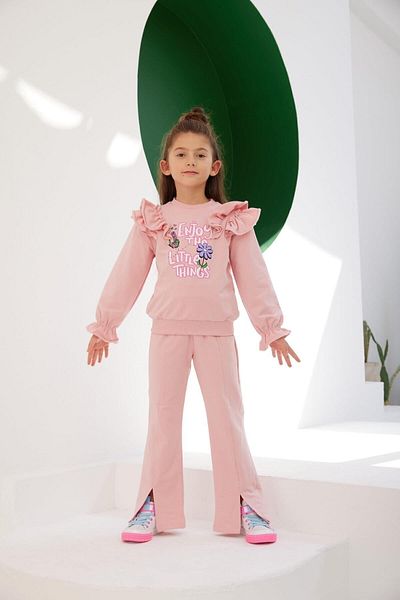 Little Star Girl's Slim Fit Slit Seasonal Colorful Sweatpants