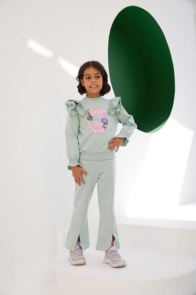 Little Star Girl's Slim Fit Slit Seasonal Colorful Sweatpants