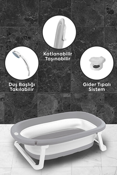 Dolu Dolu Küçük Katlanabilir Küvet Gri 7256