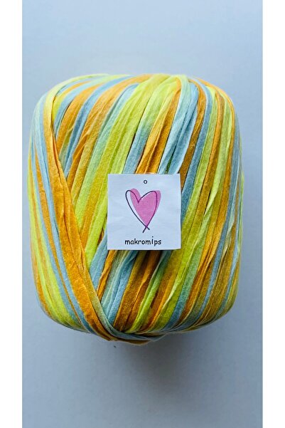 Makromİps PREMİUM MİX SOFT RAFFİA İP 50 gr 65 m YUMUŞAK MULTİ ÇOK RENKLİ DOĞA...