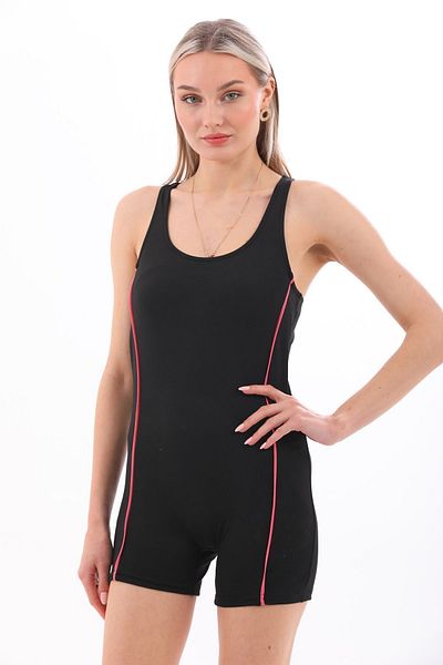 segiza Jumpsuit Badeanzug Schwimmer Badeanzug mit Bundfaltenshorts