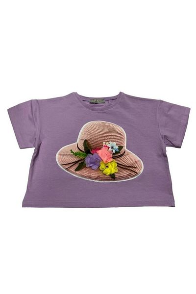 Little Star Girl's Hat Detailed T-shirt