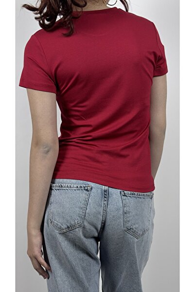 CHAURA Crew Neck Short Sleeve Basic Combed Cotton Blouse