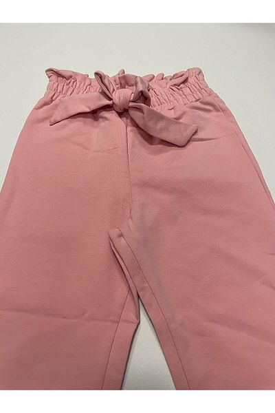 Little Star Girl's Elastic Waist Ribbon Sweatpants