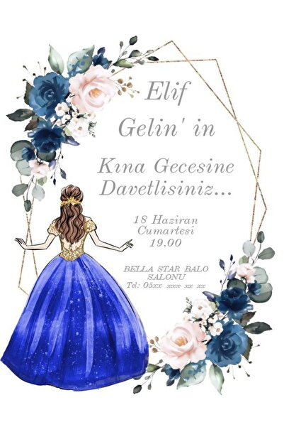 Belinay Kına Davetiyesi 300-01 (250 ADET)
