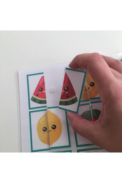 Etkinlik ve çocuk Activity to Complete Half Fruits
