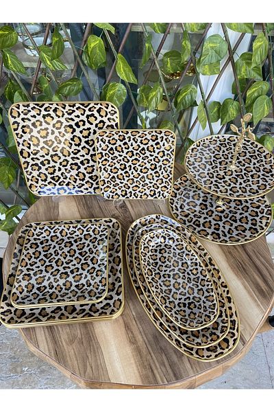 GÜRCÜGLASS طقم الإفطار 17 قطعة مربعة