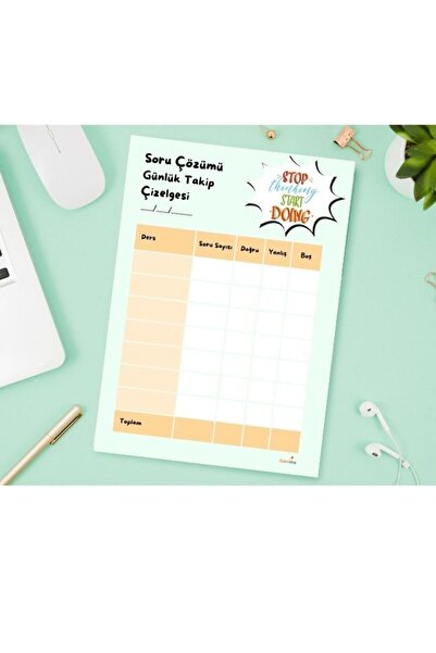 coloridea LGS TYT KPSS Soru Çözümü Günlük Takip Çizelgesi A5 A5 (14x21 cm)