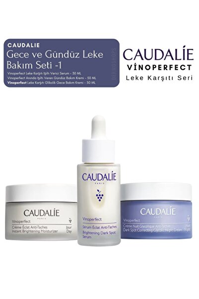 Caudalie Vinoperfect Leke Bakım Seti -1 | Gece ve Gündüz Kremi Leke Serum Orijinal Boy