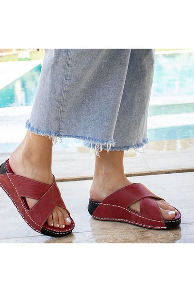 CONSUELO Orthopedic Leather Women's Slippers 12106
