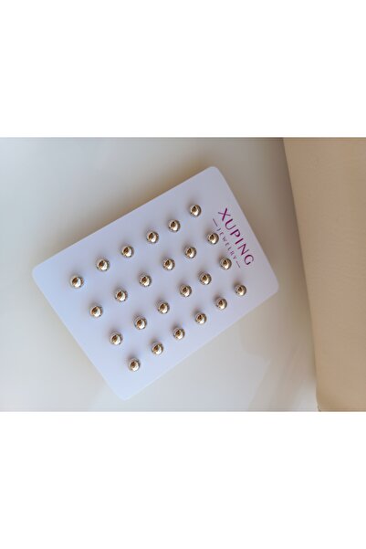 Tişt Accessory Xupıng Lüxs Kadın Kararmaz  Top 1 Çift Çelik Küpe