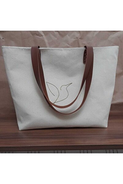 SEVİN KETEN KANVAS HANDMADENAKIŞLI OMUZ ÇANTASI