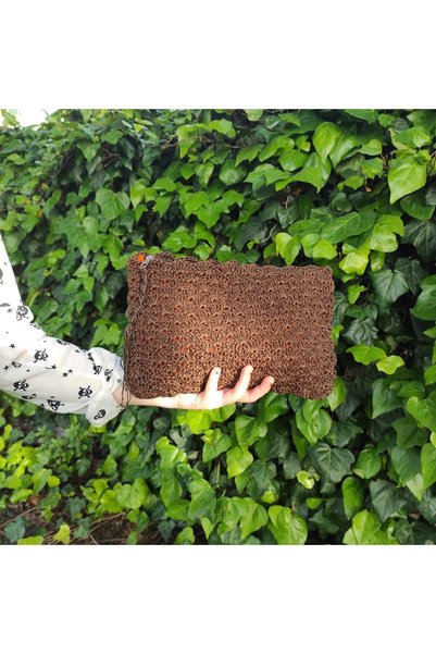 Butik Straw, paper rope hand-knitted bag, clutch, portfolio