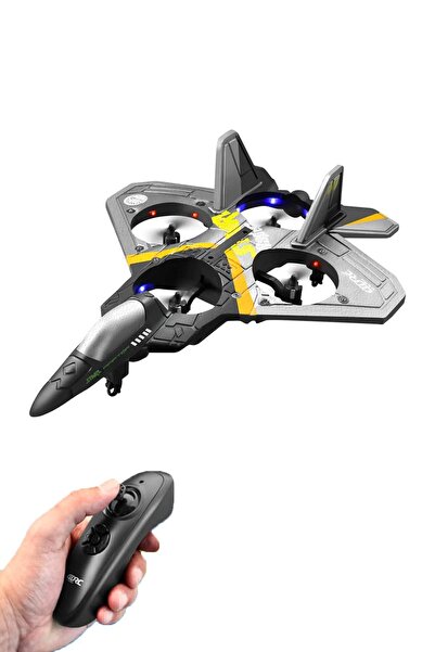 Gepettoys Sünger Gövde 2.4GHz Uzaktan Kumanda LED Işıklı Jet Uçak Drone Başlangıç Seviye Yerçekimi Sensörlü