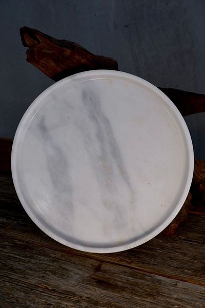 Voodo Concept Grigio Bianco Marble Presentation Tray - Handmade
