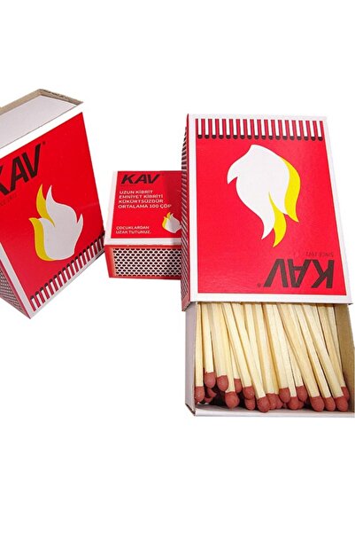 Kav Kükürtsüz Kibrit Ortalama 100'lü Çöp 3 Paket