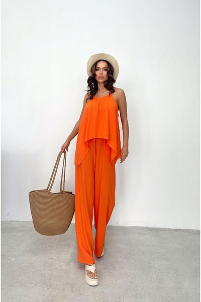 CNSNBUTİK Seersucker Blouse Trousers Set - Women