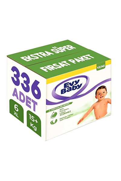 Evy Baby Bebek Bezi Beden:6 (15 KG) Ekstra Large 336 Adet Ekstra Süper Fırsat Pk