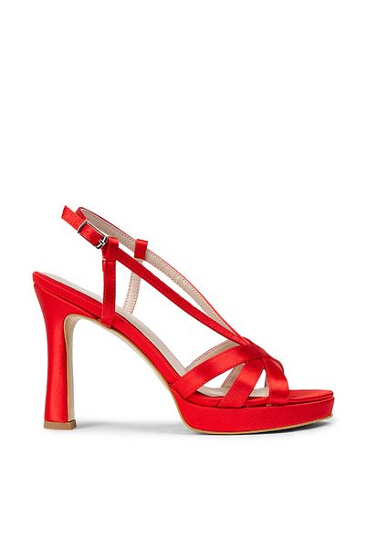 Deery Satin Red Women's Evening Dress Shoes