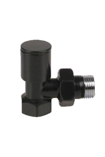 ULUMAK Mat Siyah Alüminyum Havlupan 50*110 Cm Termorad Petsa Slim +2 Adet Radyatör Havlupan Vanası Siyah Ma