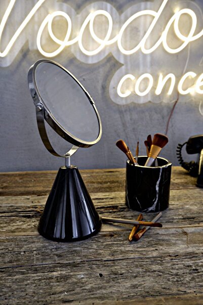 Voodo Concept Alexander Black Mermer Tabanlı Büyüteçli Makyaj Aynası