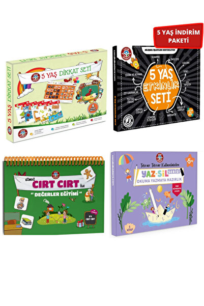 Çocuk Akademi 5 Yaş Dikkat-Etkinlik / Yaz-Sil Serisi Okuma Yazmaya Hazırlık /...