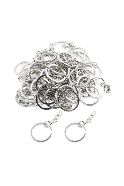 OzanTuhafiye 50 قطعة حلقة مفاتيح سلسلة بالجملة، الأول جودة اللون الفضي