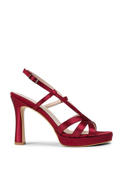 Deery Rochie de seara dama pantofi din satin burgundy