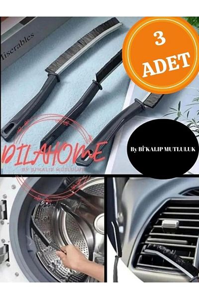 DİLAHOME 3 Pieces of Multi-Purpose Fine Cleaning Brush - Bathroom Kitchen Sink Detail Cleaning Brush Between Joints