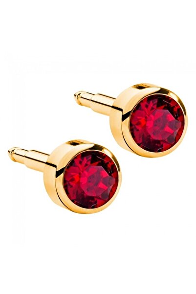 nina Nur Shop Gold Red Earrings